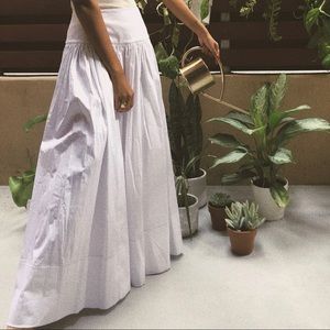 Elizabeth & James Shirley Ruched Cotton Maxi Skirt